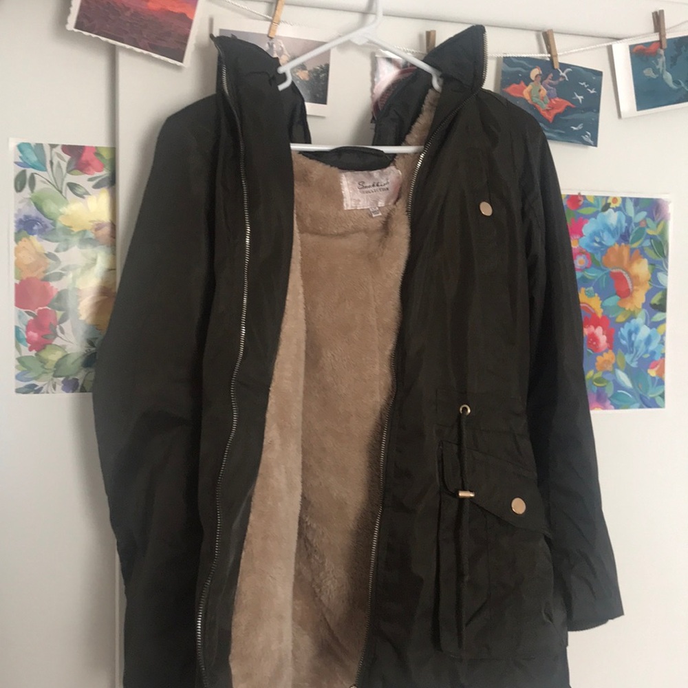 Army green winter coat